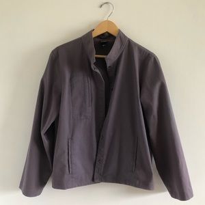 Eileen Fisher Lightweight Cotton Mock-neck Jacket